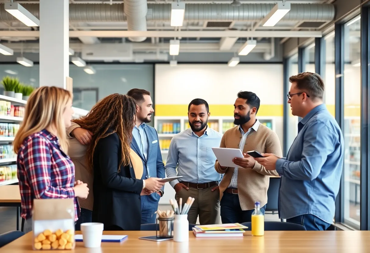 Teams collaborating on marketing strategies in the consumer packaged goods and retail industry.