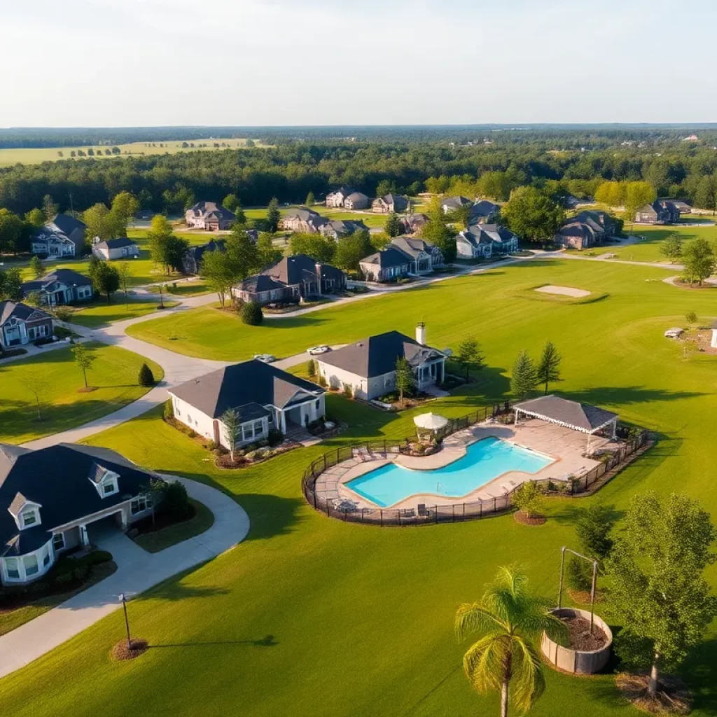 View of a golf neighborhood community in Irmo SC