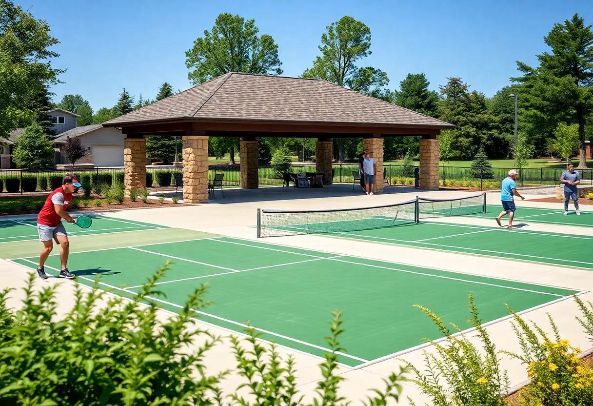 Pickleball courts at Woodcreek Club Golf Course in Elgin