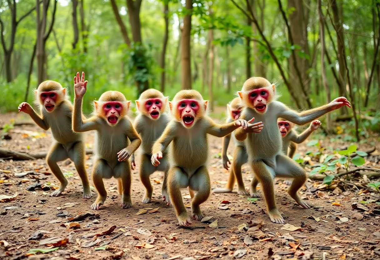 Rhesus Macaques on the Loose