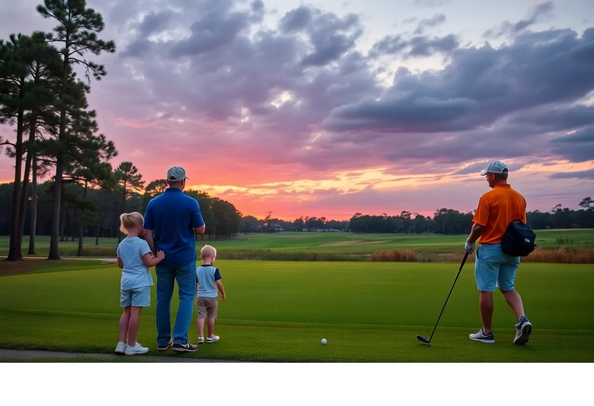 Scenic view of a golf course at sunset in South Carolina