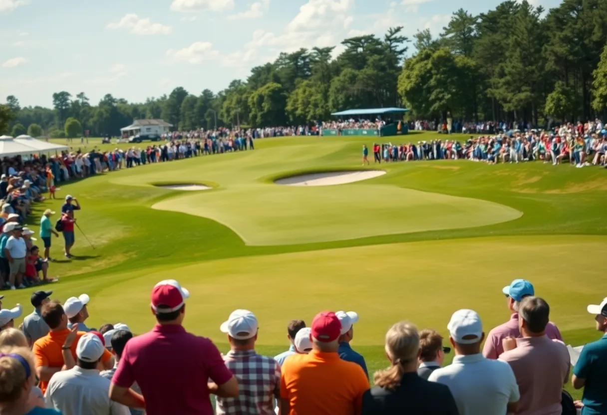 Exciting professional golf tournament at a scenic course.