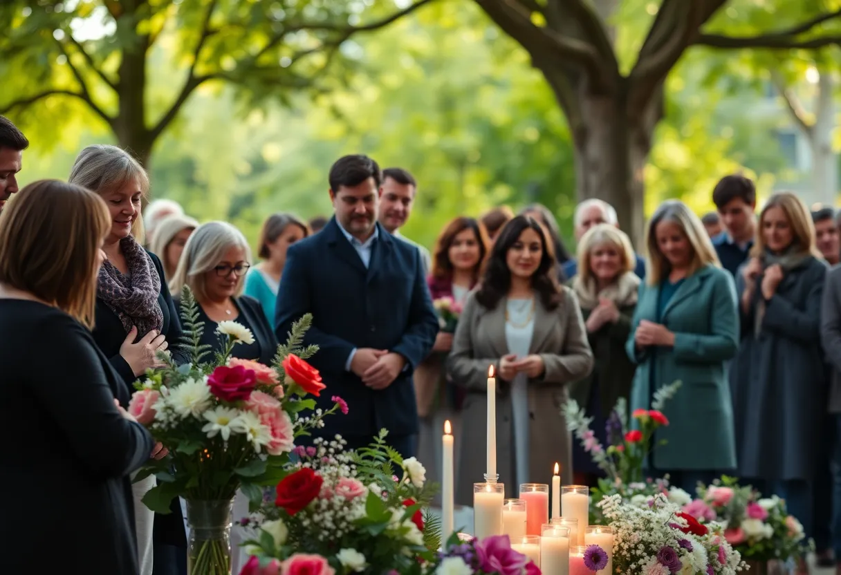 Community members gathered at memorial service for John Derrick