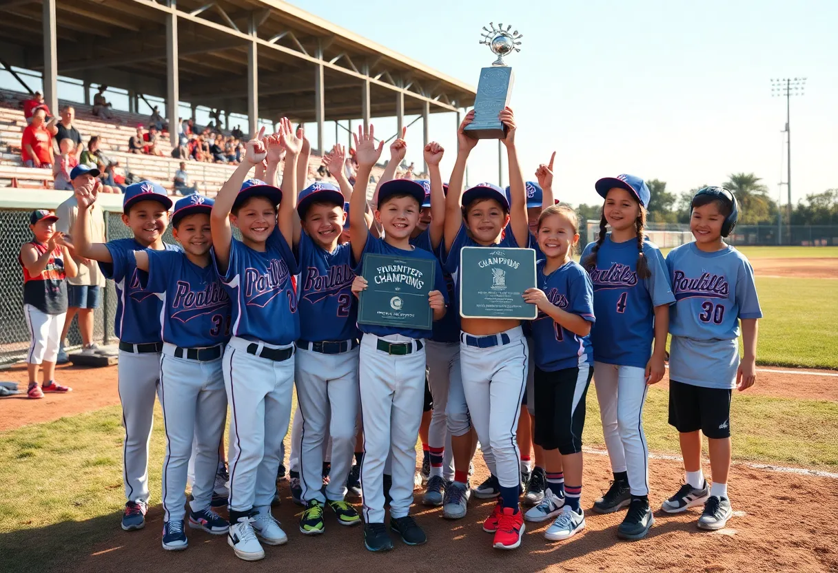 Fairfield National Little League celebrating their championship victory