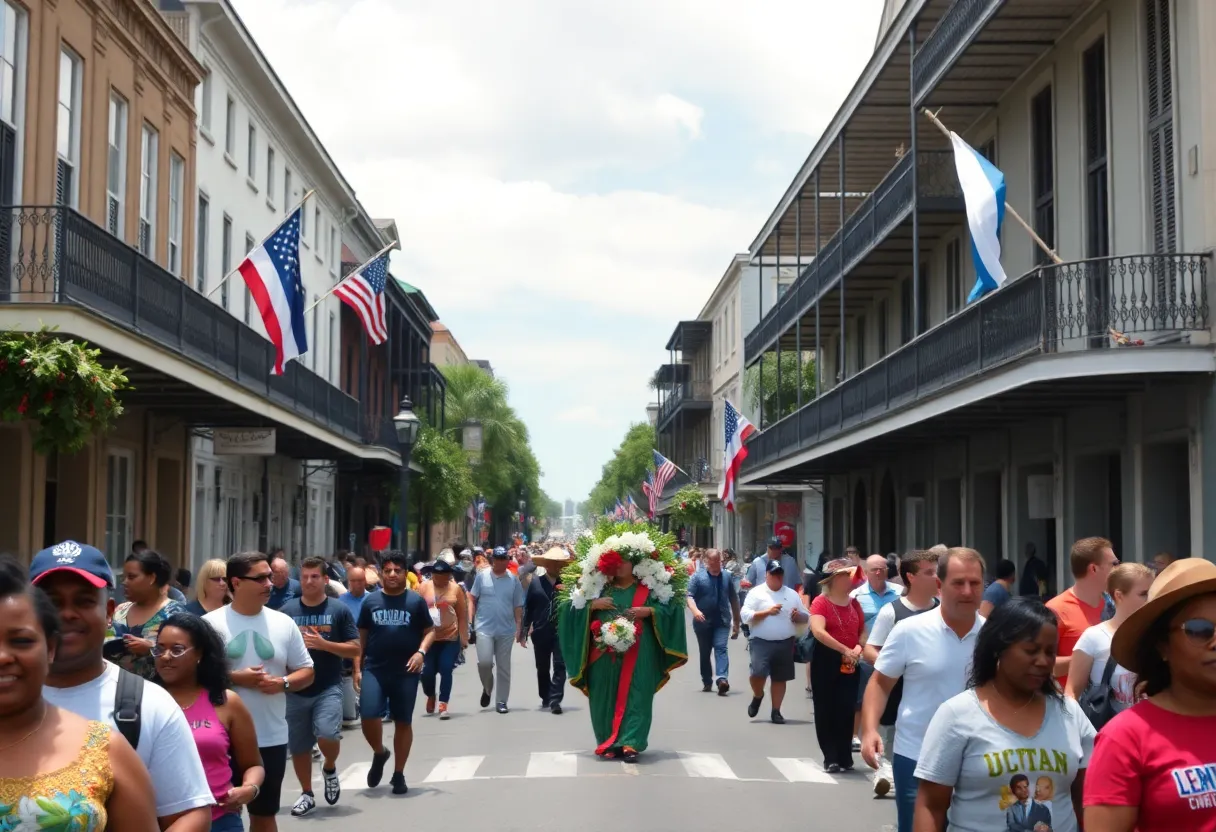 Community members at a Hurricane Katrina memorial service in New Orleans