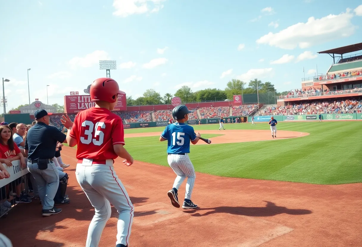 Young baseball players from Irmo All-Stars during their game at the Little League World Series
