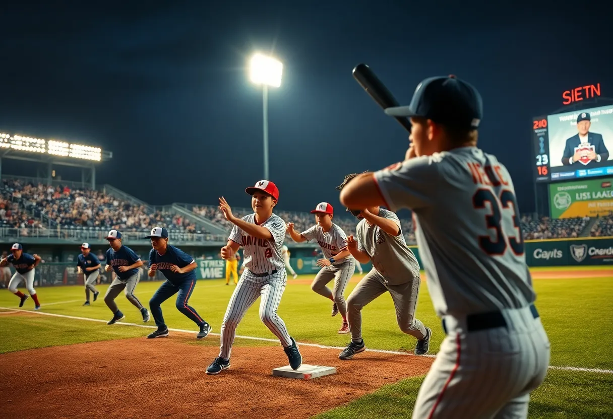 Irmo Little League team playing against Las Vegas in the World Series