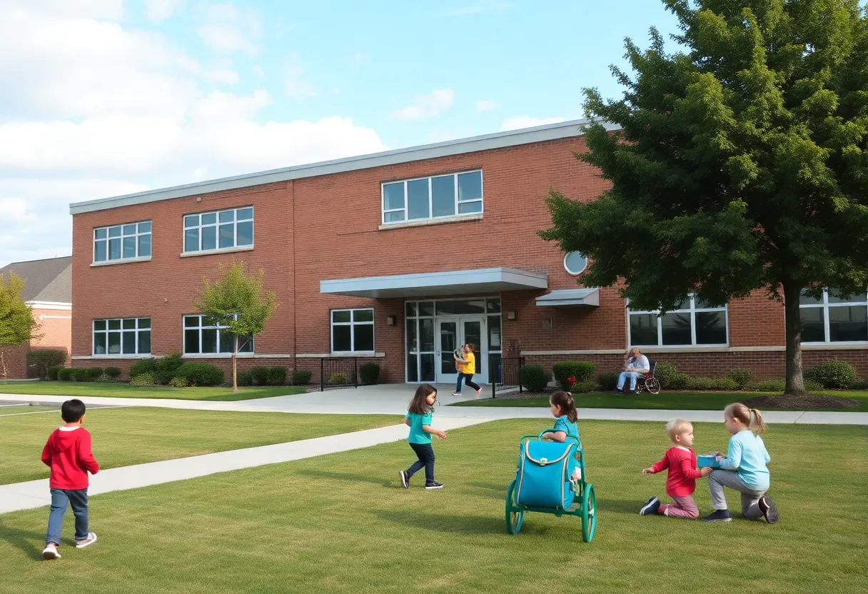 Lexington-Richland School District with students playing outside