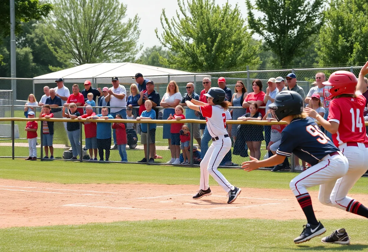 Young athletes competing in the Little League Baseball Midwest Region Tournament in Whitestown