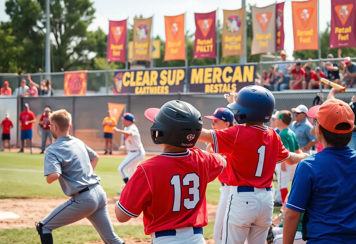 Youth baseball players in action during the Little League World Series