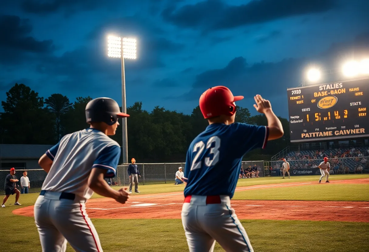 Sioux Falls players in action during a Little League game