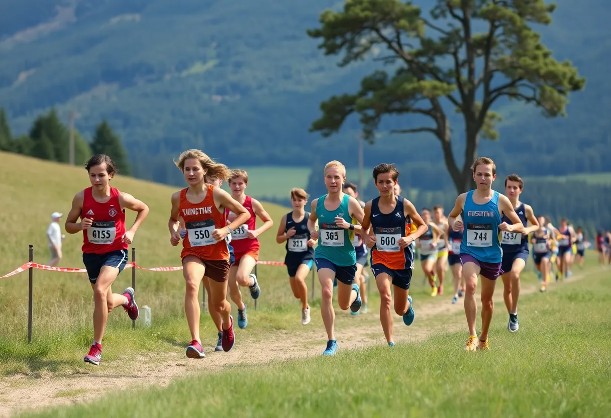 South Carolina Cross Country Team in action during a race