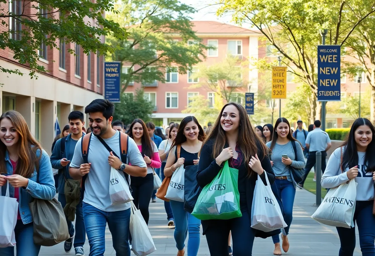 Students moving into residence halls at the University of South Carolina