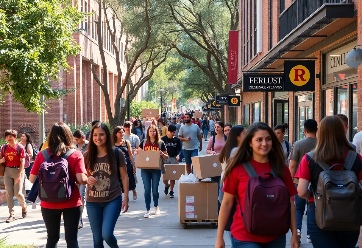 Students moving into residence halls at the University of South Carolina