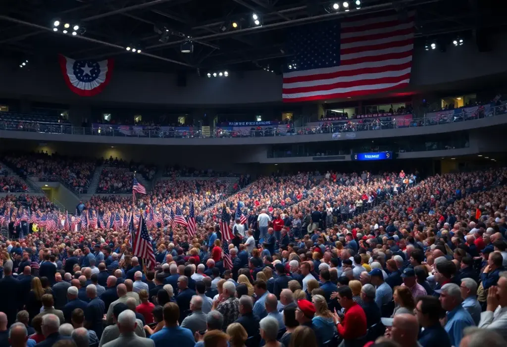 Memorial service for Charlie Kirk at State Farm Stadium with large crowd