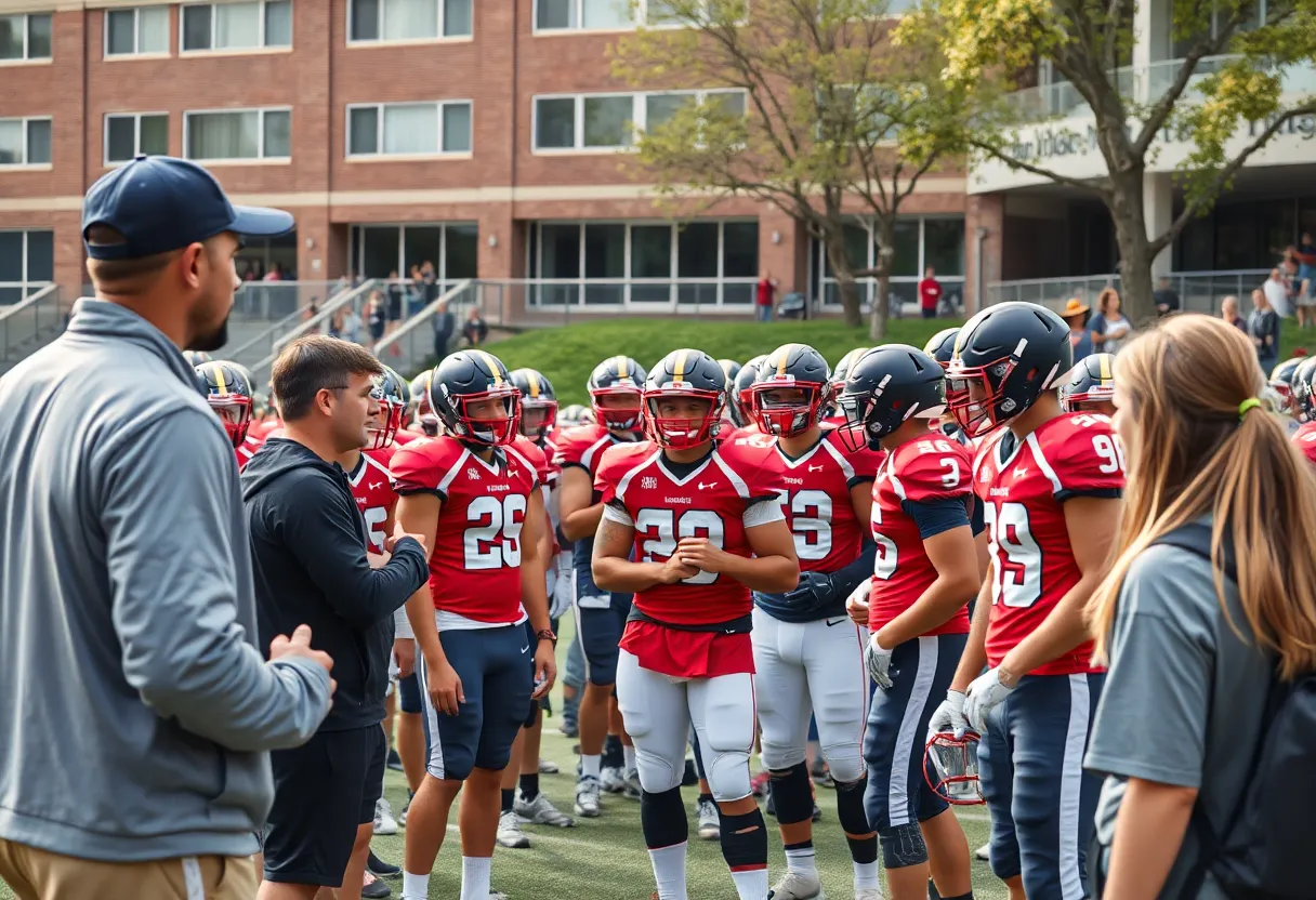 Young football prospects visiting Clemson campus