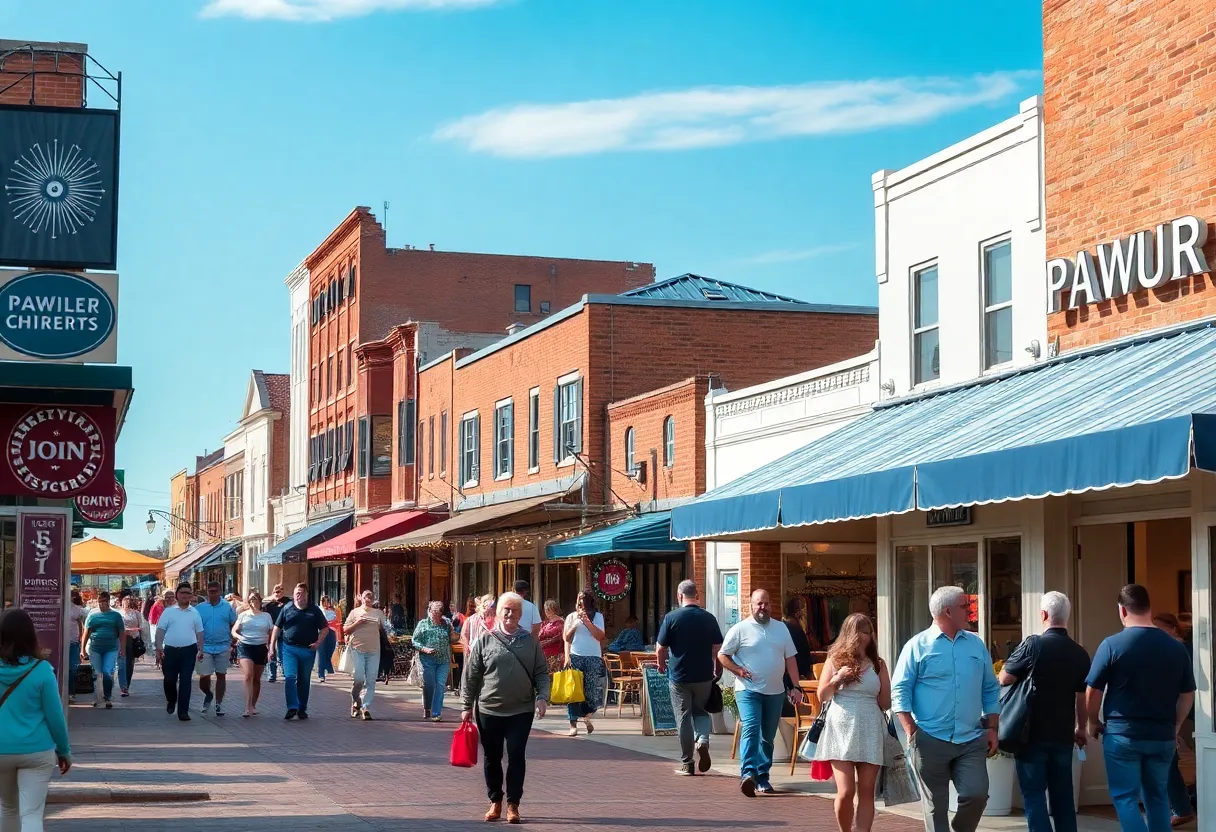 Busy Downtown Wilmington Shopping Scene