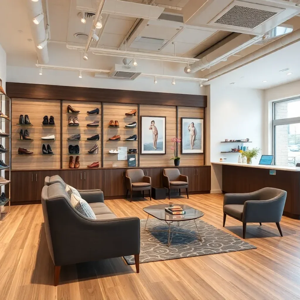 Interior view of Foot Savi Boutique showing stylish footwear