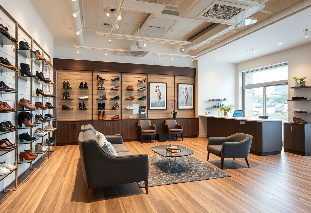 Interior view of Foot Savi Boutique showing stylish footwear