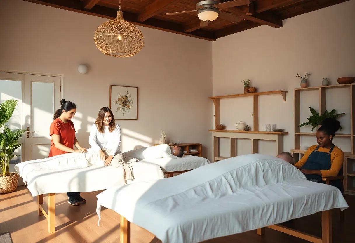 Volunteers offering wellness services at a community wellness center in Irmo.