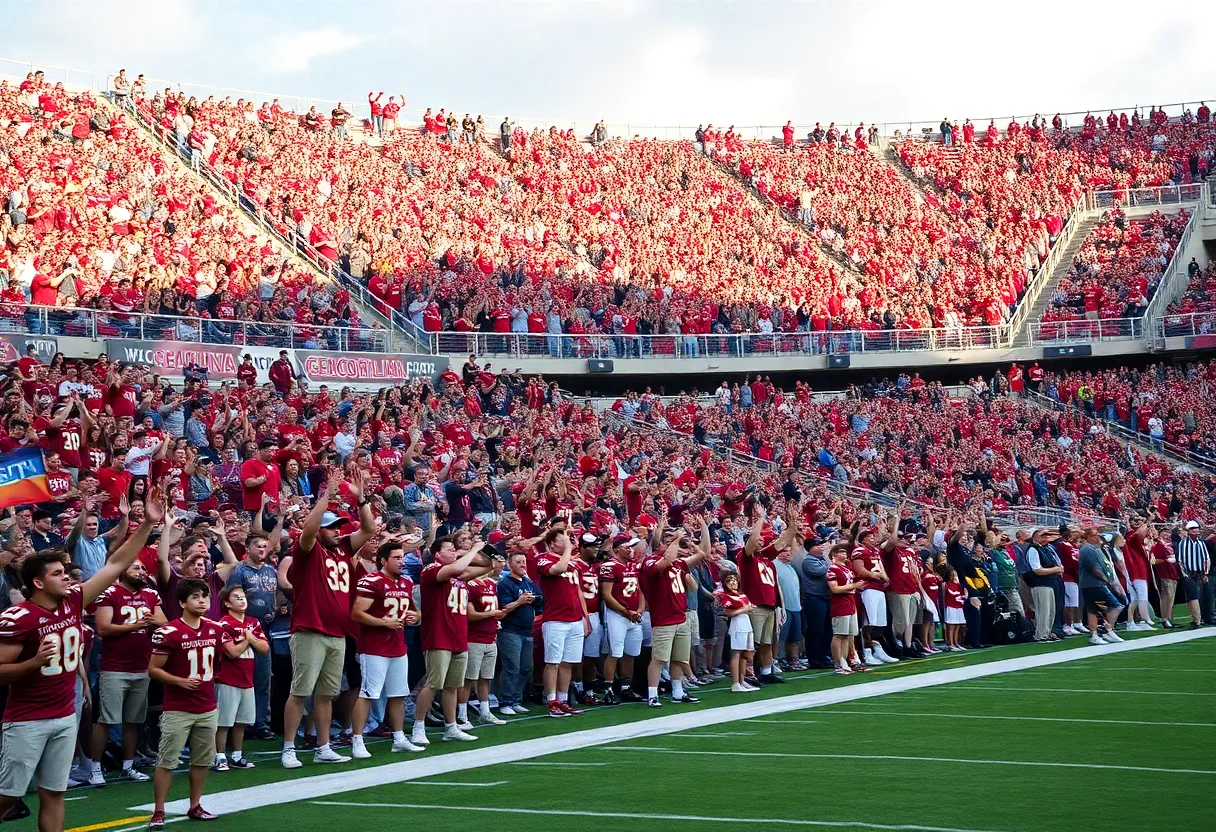 South Carolina Gamecocks fans celebrating a touchdown