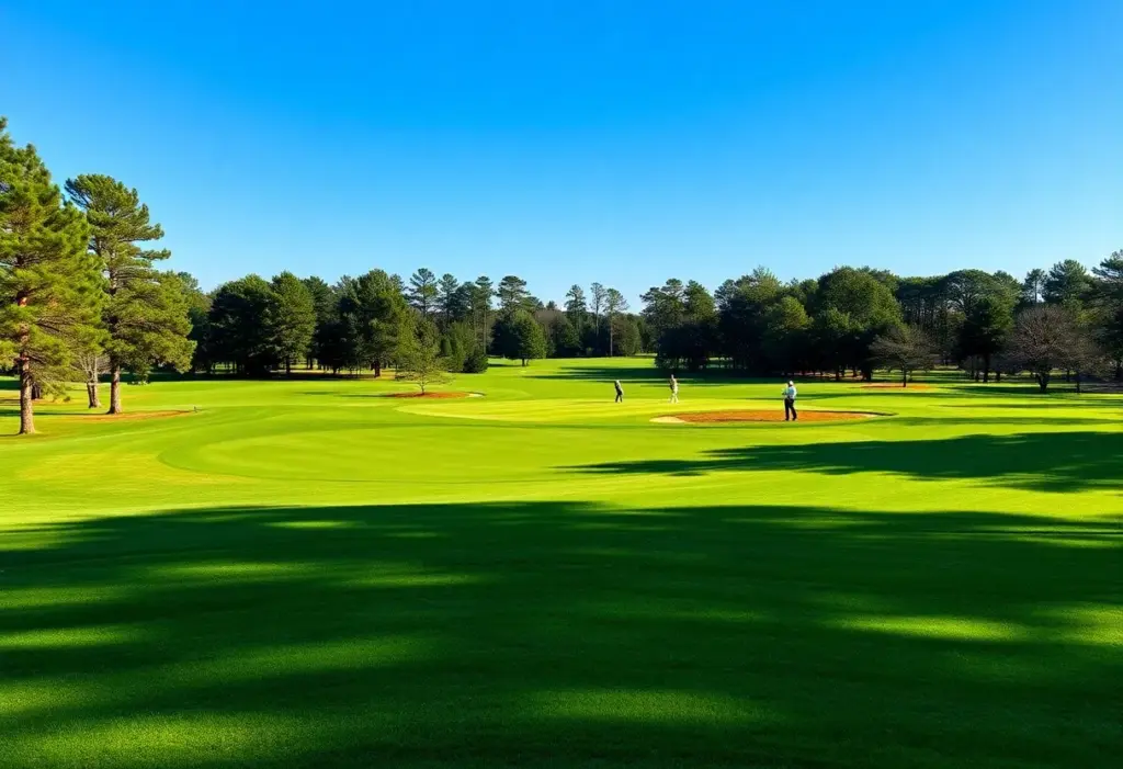 A scenic golf course in Irmo SC with vibrant greens and clear skies.