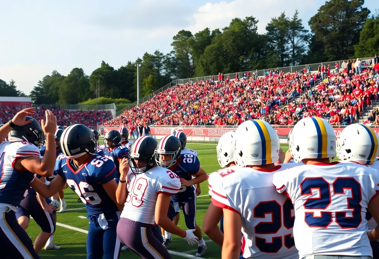 Irmo high school football team competing on the field