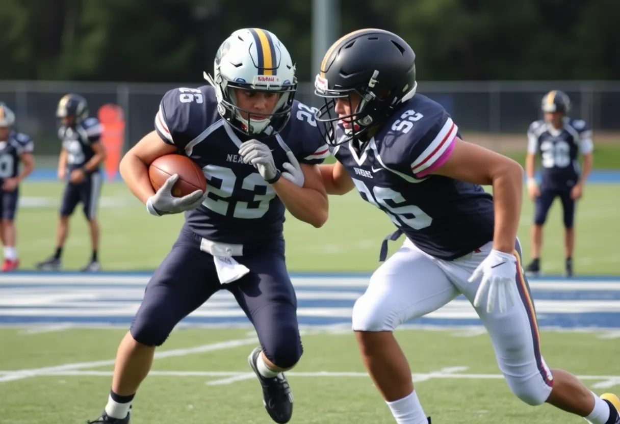 Defensive ends from Irmo High School playing football