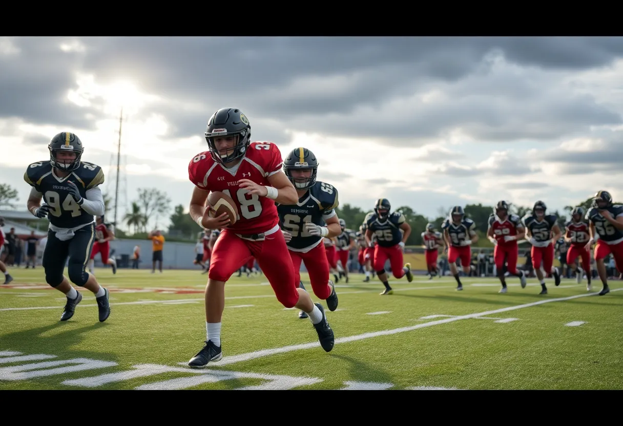 Irmo football team playing in a competitive match