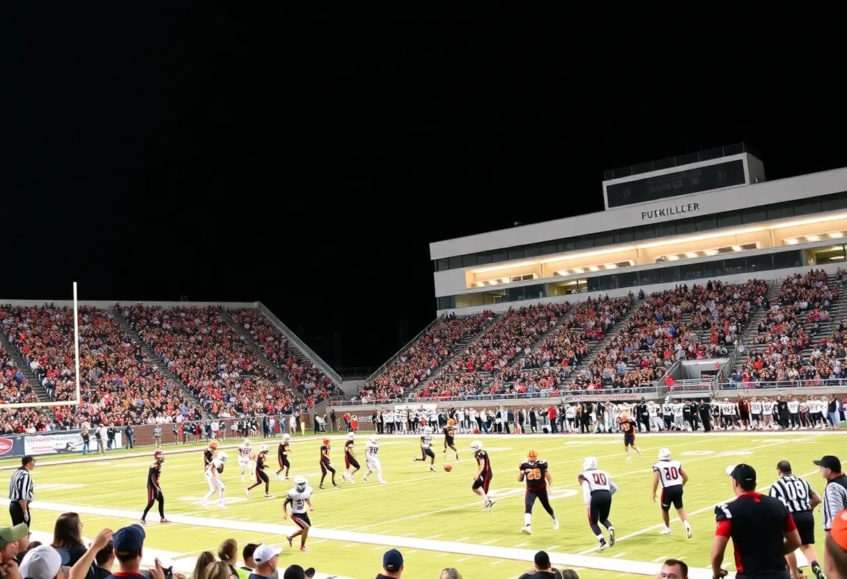 Irmo High School football team in action against Butler High School