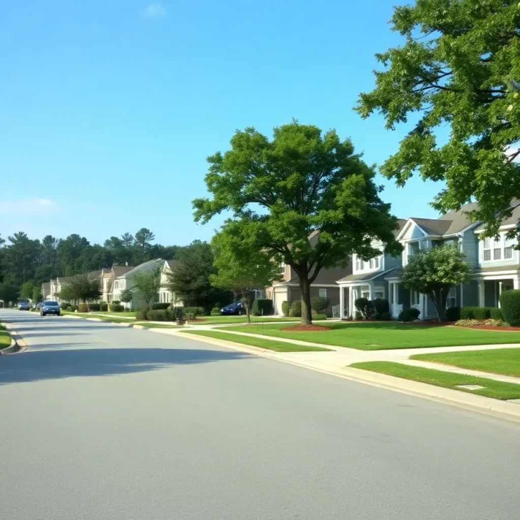 Calm neighborhood in Irmo, South Carolina