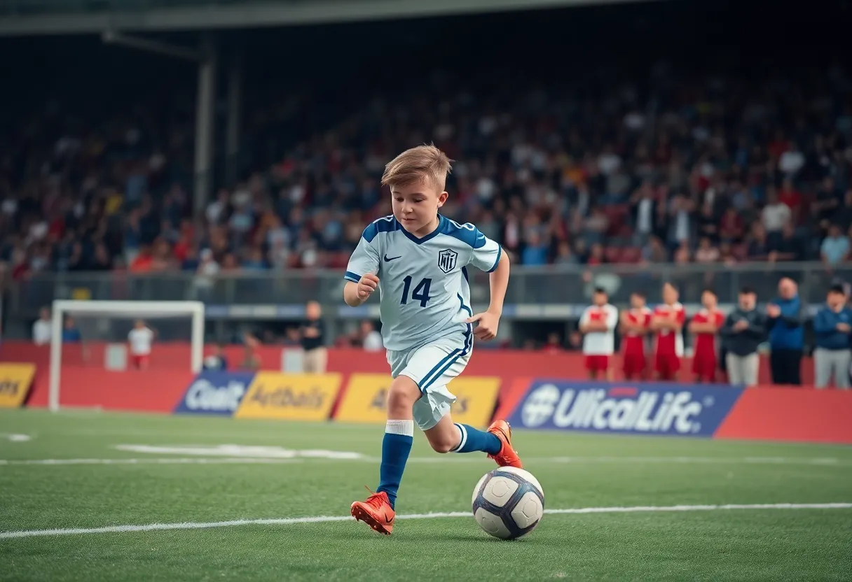 Defensive end player making a play on the football field