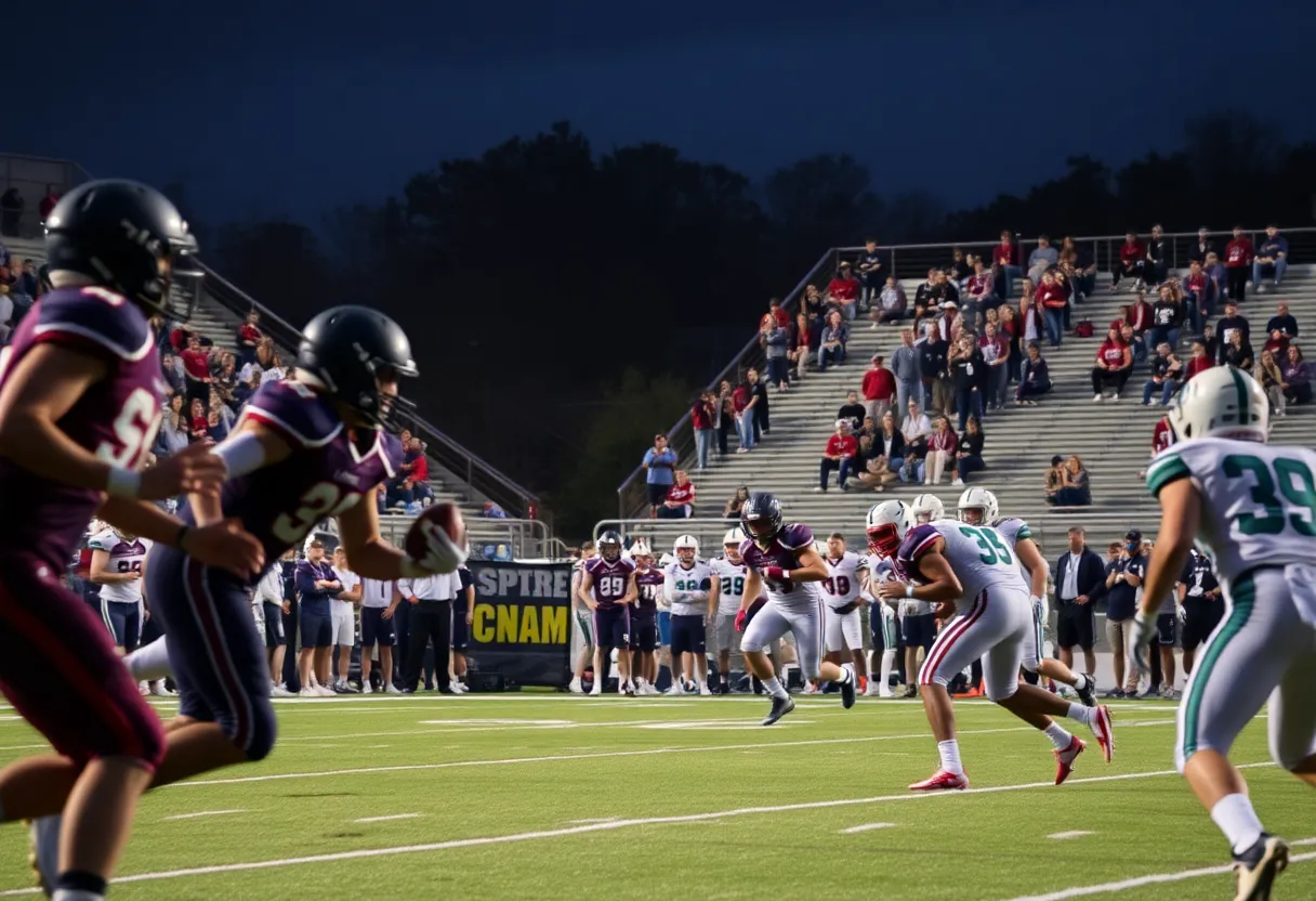 Players from Marion Local High School in action during a football game.