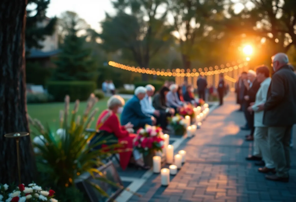 A beautiful outdoor scene symbolizing community and remembrance.