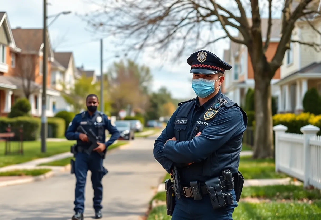 Police presence in a quiet neighborhood after a shooting incident