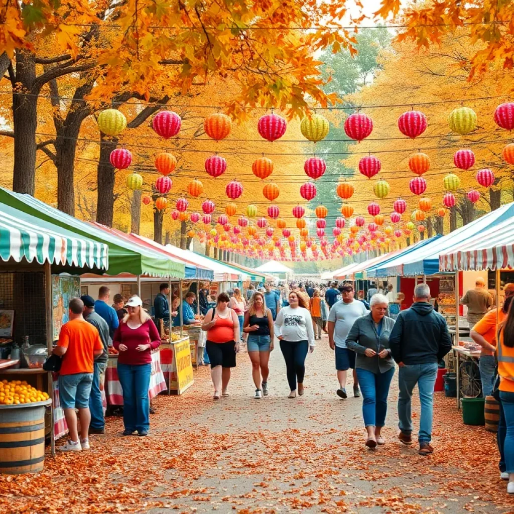 Celebration at a South Carolina fall festival with food and entertainment.