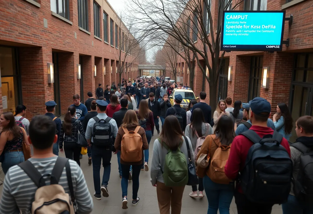 Students evacuating University of South Carolina during an active shooter alert
