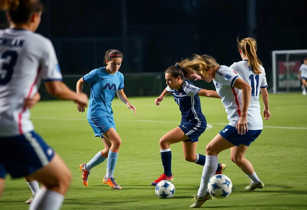 USC Upstate soccer team in action against Elon University