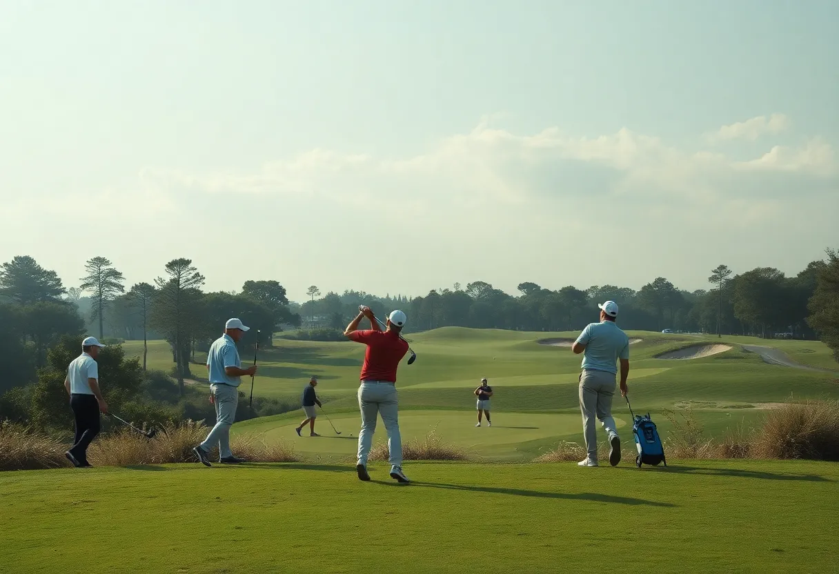 Wesley Bryan participating in a professional golf event