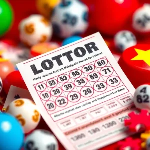 Illustration of lottery ticket and draw game elements