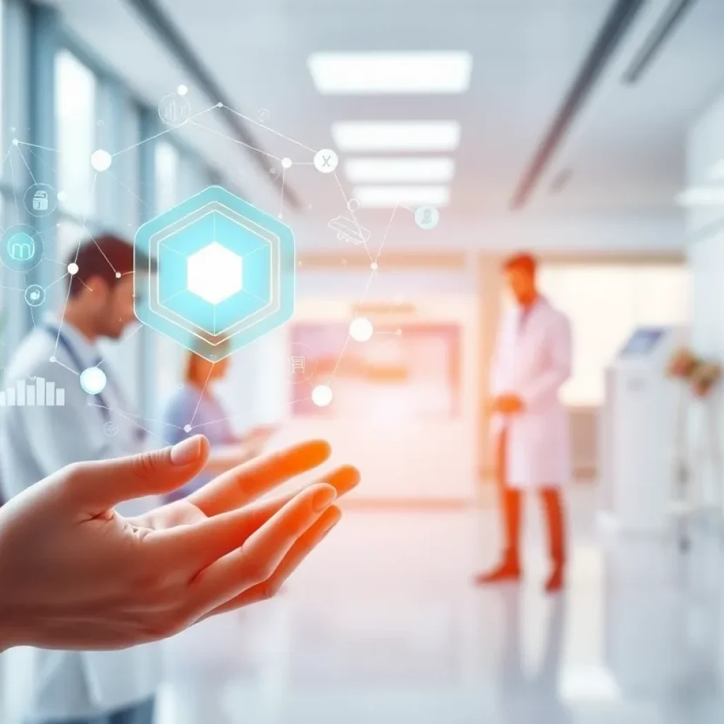 Abstract visualization of AI in healthcare