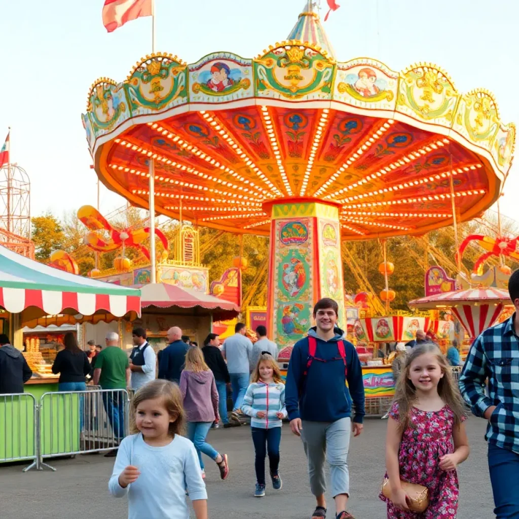Families enjoying the Columbia State Fair and Game Day atmosphere