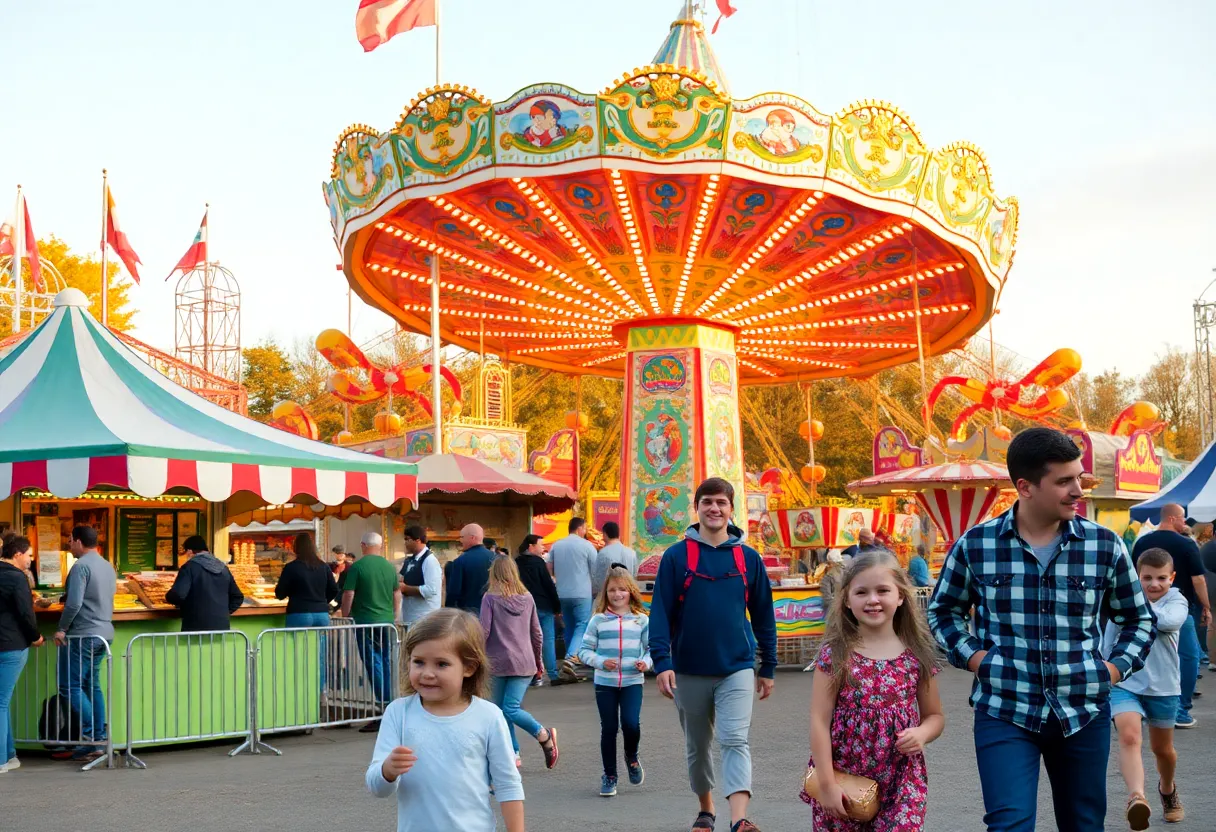 Families enjoying the Columbia State Fair and Game Day atmosphere