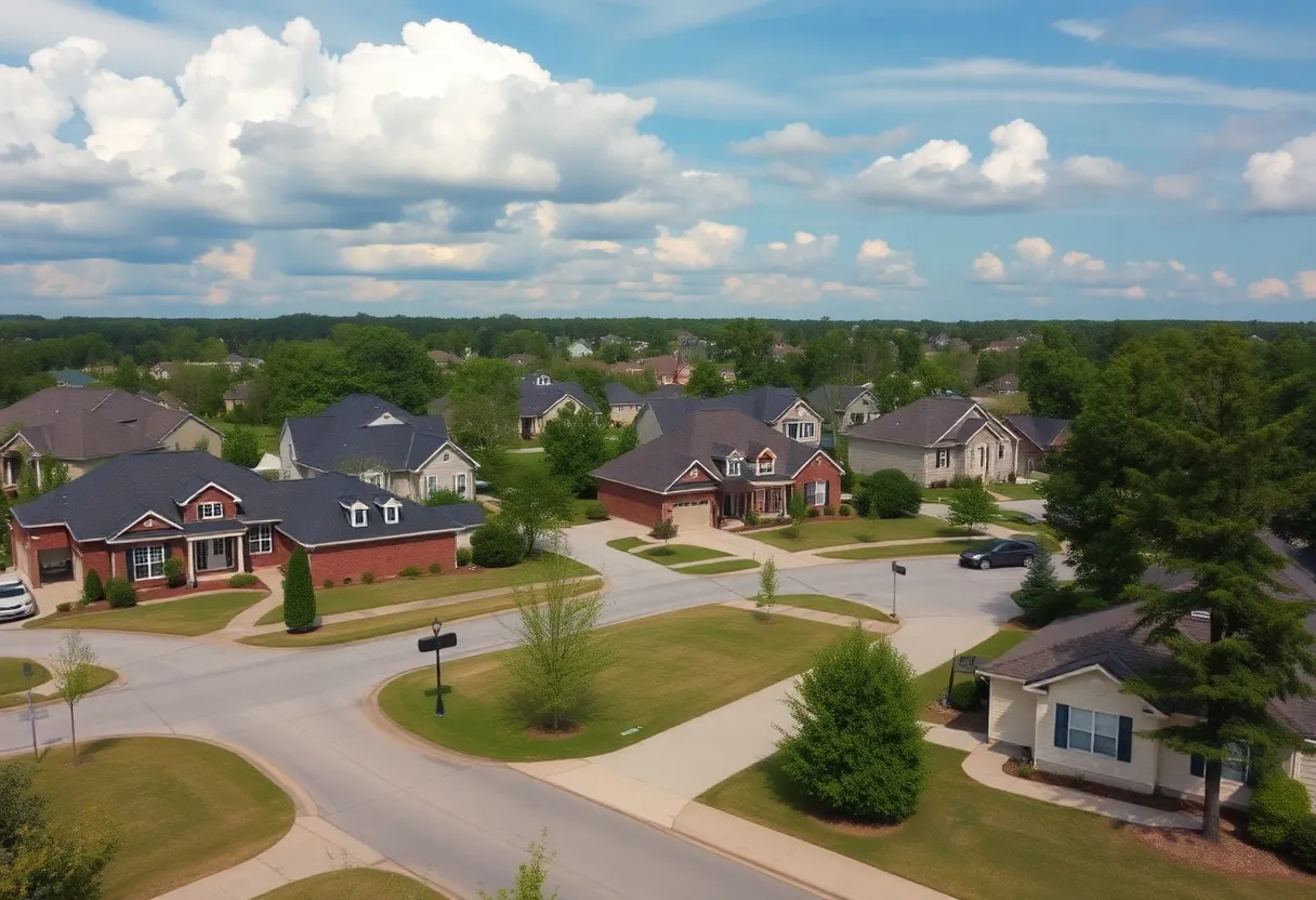 Scenic view of residential homes in Columbia, SC