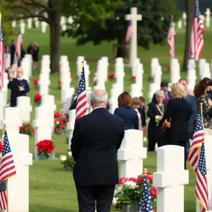 Ceremony attendees at the D-Day 81st anniversary at Normandy Cemetery