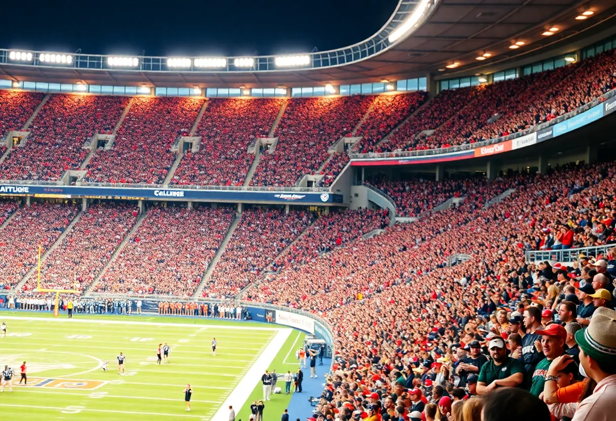 Crowd enjoying the Florida State vs. Miami football game.