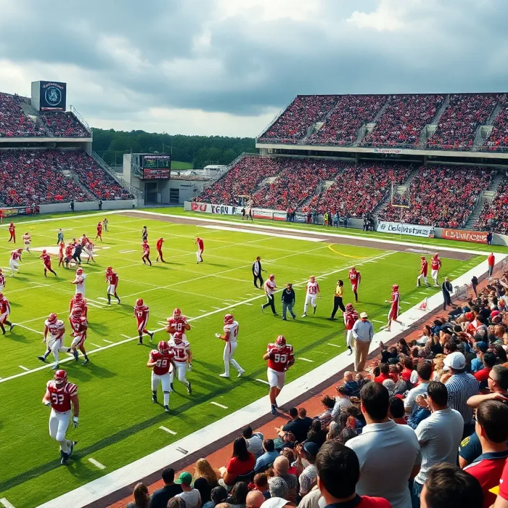 Football action between South Carolina Gamecocks and Oklahoma Sooners