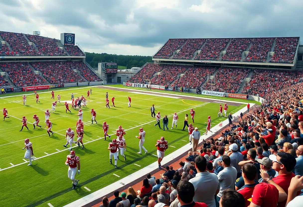 Football action between South Carolina Gamecocks and Oklahoma Sooners