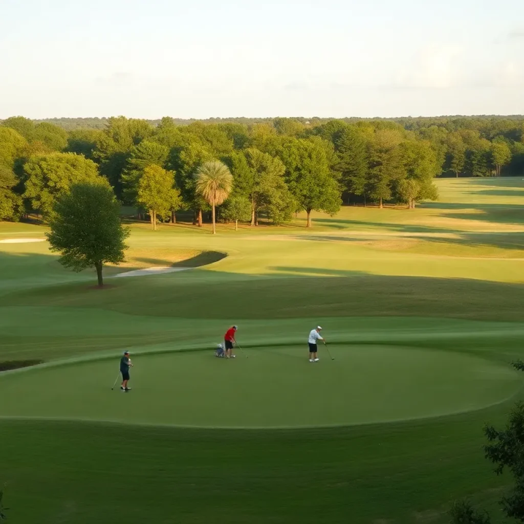 Scenic golf course in Irmo, South Carolina with players enjoying a game.