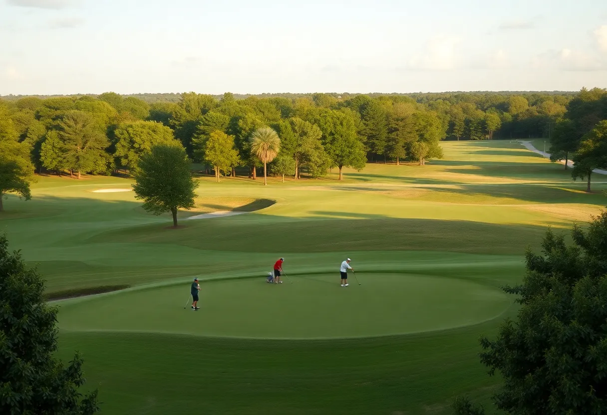 Scenic golf course in Irmo, South Carolina with players enjoying a game.